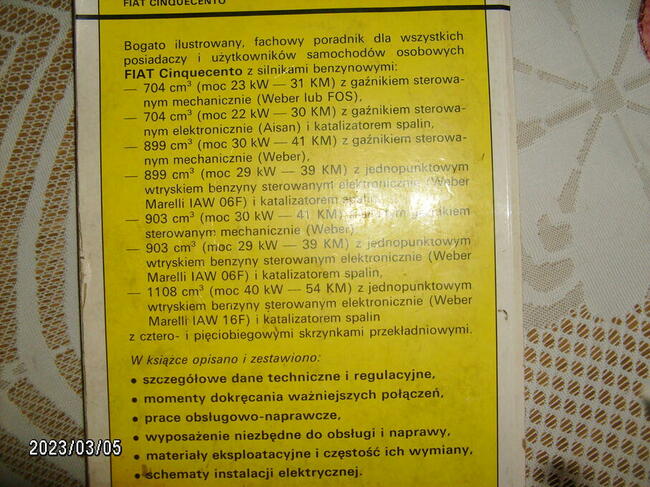 Książka Fiat Cinquecento