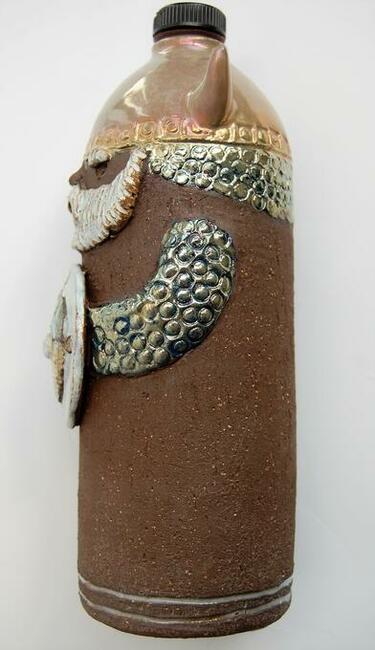 Wiking, ozdobna butelka ceramiczna Marga Bourelius, Szwecja