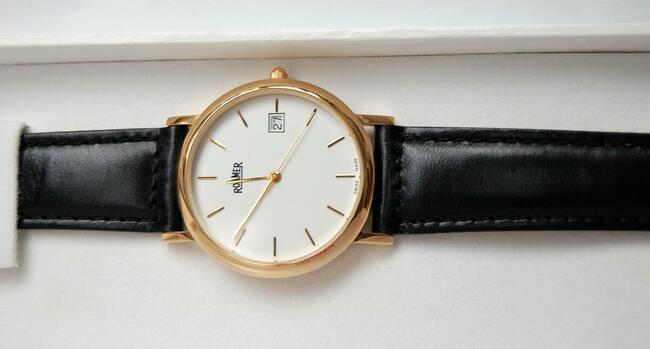 Zegarek męski Roamer of Switzerland 503.209 złoty skórzany