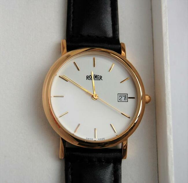 Zegarek męski Roamer of Switzerland 503.209 złoty skórzany
