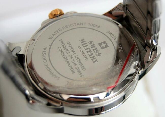 Zegarek męski Swiss Military by Chrono, stal, pozłacany