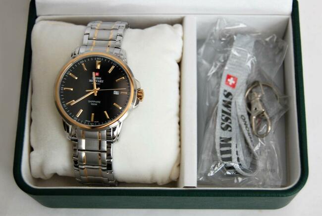 Zegarek męski Swiss Military by Chrono, stal, pozłacany