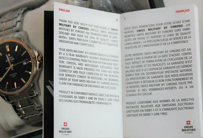 Zegarek męski Swiss Military by Chrono, stal, pozłacany