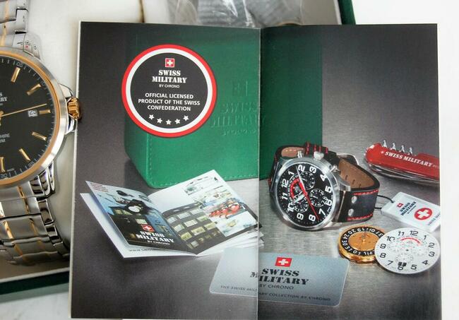 Zegarek męski Swiss Military by Chrono, stal, pozłacany