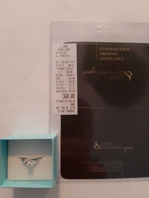 Złoty Pierścionek diament 0,5ct SI2/I CERTYFIKAT 12000pln