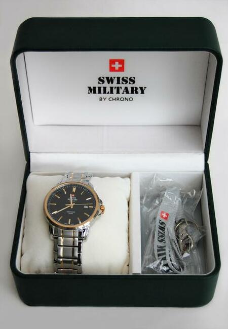 Zegarek męski Swiss Military by Chrono, stal, pozłacany