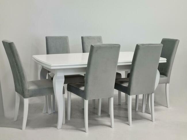 Krzesło tapicerowane szare białe - producent mebli pomorze