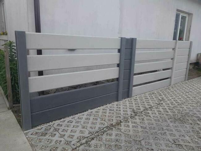 Ogrodzenie betonowe - kolor grafit