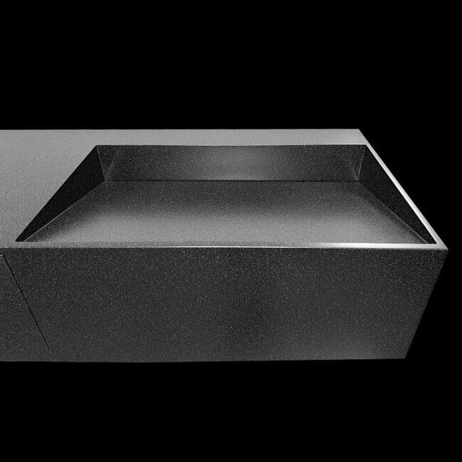 Szafka łazienkowa ze zintegrowaną umywalką z konglomeratu