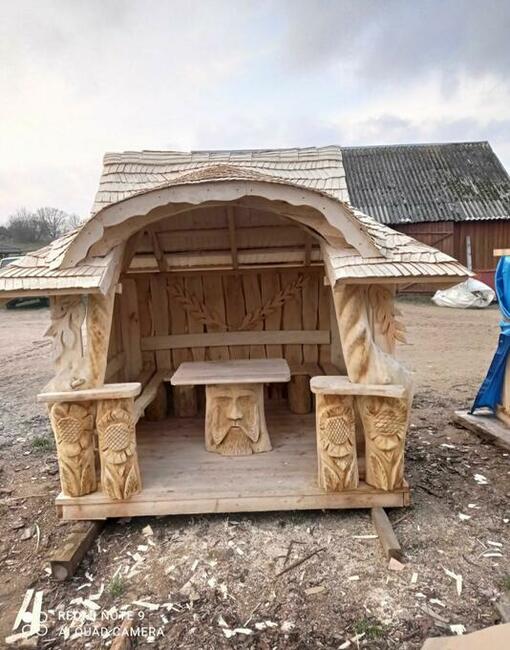 Ręcznie Rzeźbiona Altana Ogrodowa Rękodzieło wyprzedaż