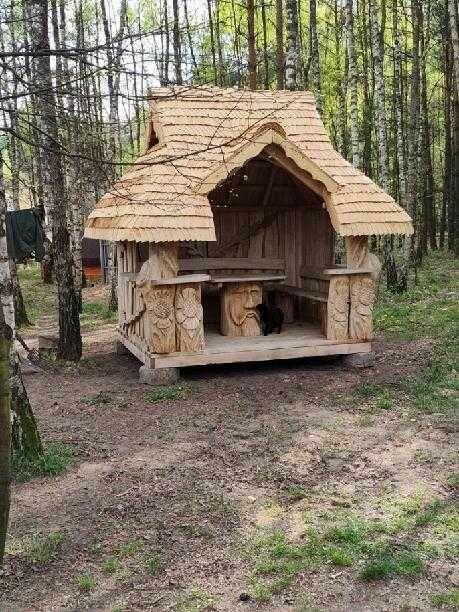 Ręcznie Rzeźbiona Altana Ogrodowa Rękodzieło wyprzedaż