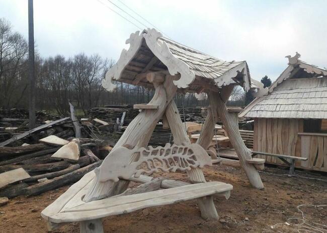 Ręcznie Rzeźbiona Altana Ogrodowa Rękodzieło wyprzedaż