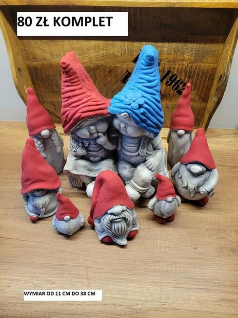 figurki gipsowe ogrodowe krasnal skrzaty z gipsu