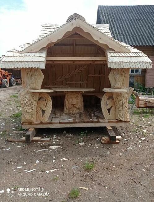 Ręcznie Rzeźbiona Altana Ogrodowa Rękodzieło wyprzedaż