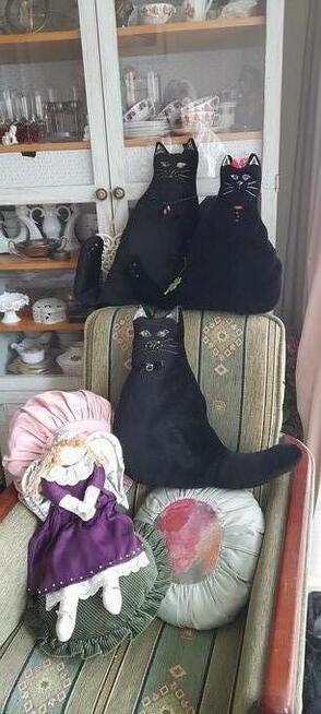 Poduszki koty czarne, rude