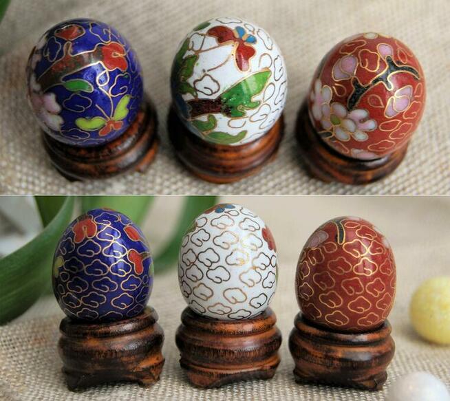 Jajko emalia cloisonne mosiądz Chiny antyk vintage
