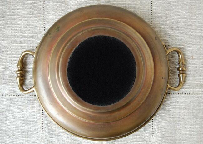 Patera mosiężna mosiądz ceramika antyk Szwajcaria