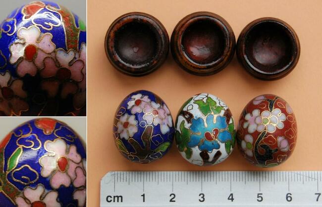 Jajko emalia cloisonne mosiądz Chiny antyk vintage