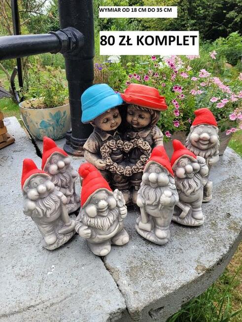 krasnale skrzaty figurki ogrodowe