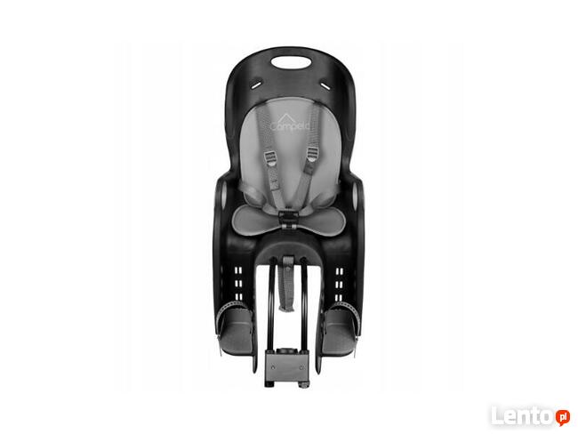 FOTELIK ROWEROWY CAMPELA SZARY DLA DZIECKA NA BAGAŻNIK RAMĘ