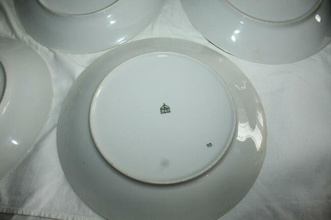 Serwis obiadowy Ćmielów zielony pasek PRL