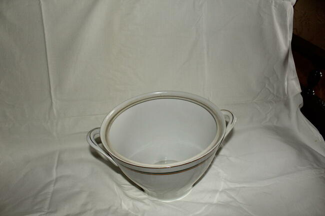 Serwis obiadowy Ćmielów zielony pasek PRL