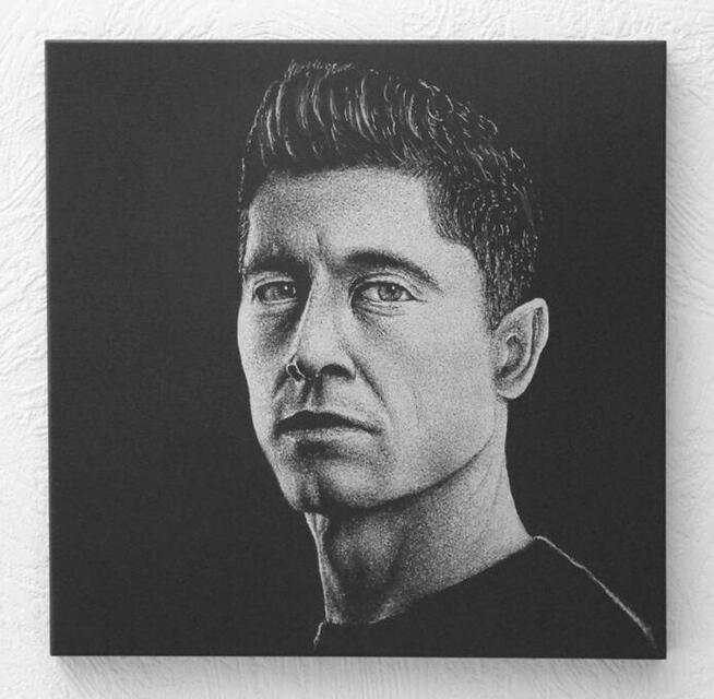Robert Lewandowski Obraz ręcznie grawerowany ...