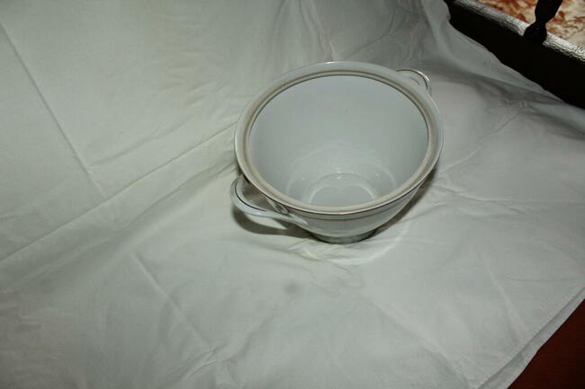 Serwis obiadowy Ćmielów zielony pasek PRL