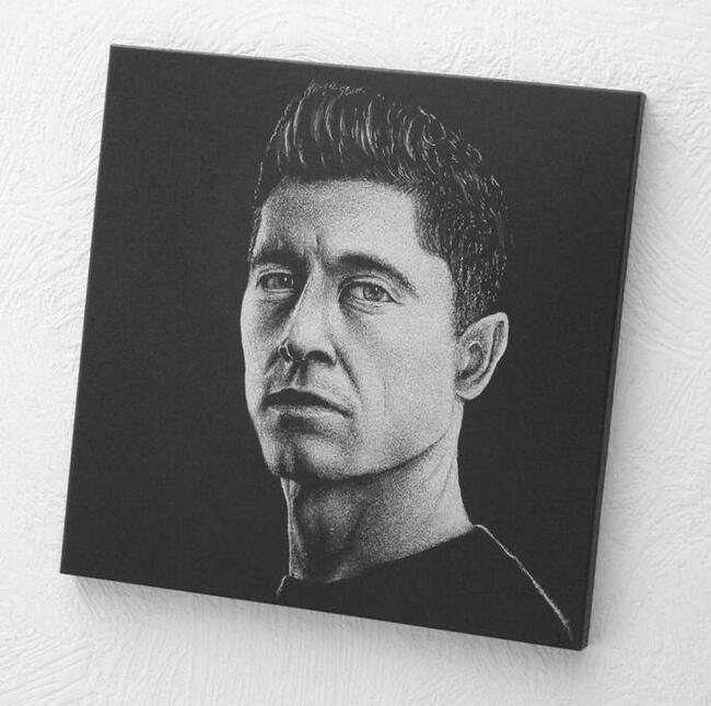 Robert Lewandowski Obraz ręcznie grawerowany ...