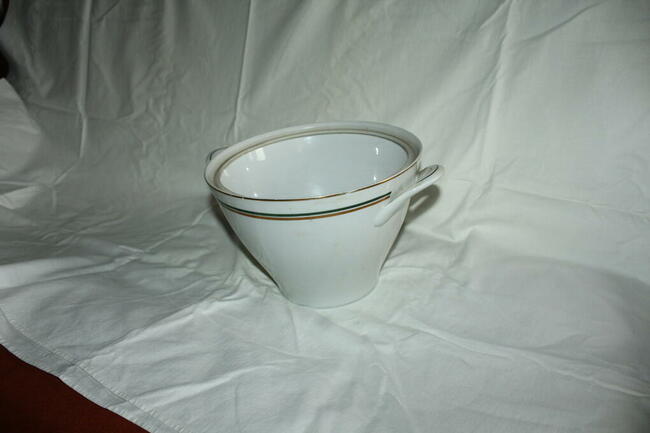 Serwis obiadowy Ćmielów zielony pasek PRL