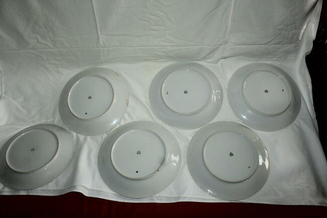 Serwis obiadowy Ćmielów zielony pasek PRL