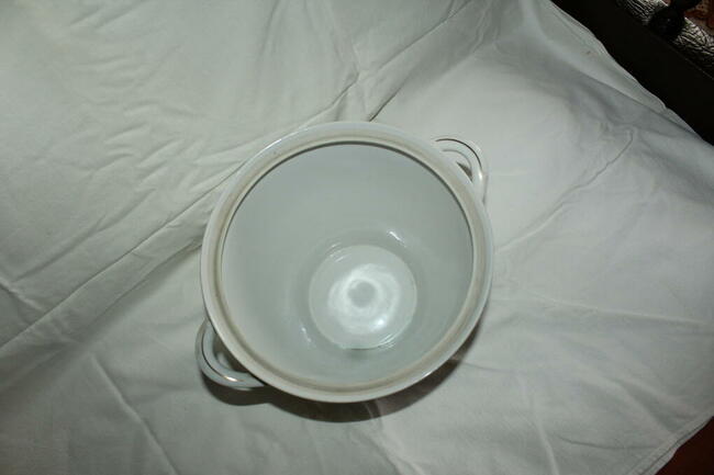 Serwis obiadowy Ćmielów zielony pasek PRL