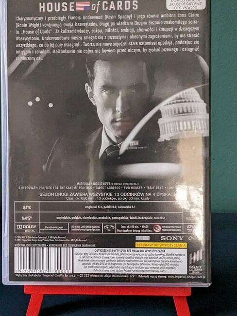 Serial House Of Cards. Sezon 2 ( 4DVD ) 13 odcinków