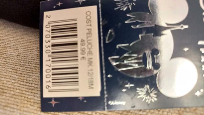 Mickey Mouse - nowy strój karnawałowo-choinkowy - 12-18 m-cy