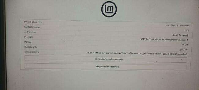 Linux 21.1 zgrany na Dysk