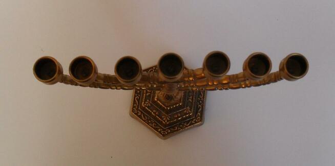 Stara Menora z Brązu 32 x 27 cm Masywna ciężka