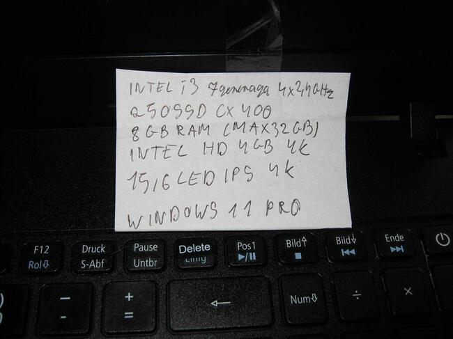 Nowy Acer slim 15.6 ips Intel core 7 generacja . Gwarancja