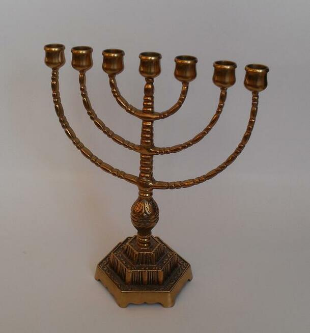 Stara Menora z Brązu 32 x 27 cm Masywna ciężka