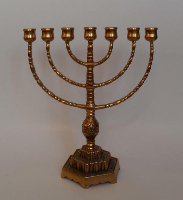 Stara Menora z Brązu 32 x 27 cm Masywna ciężka