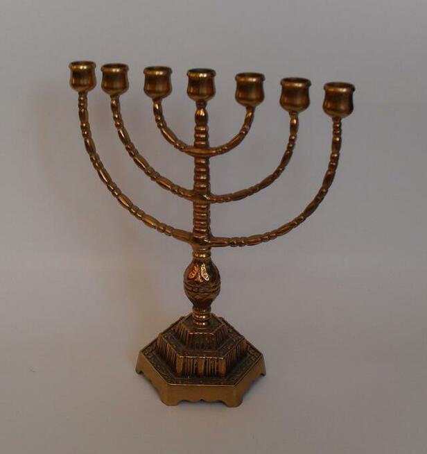 Stara Menora z Brązu 32 x 27 cm Masywna ciężka