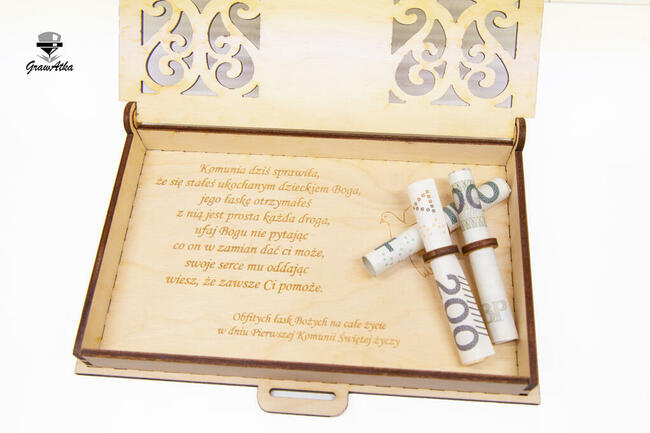 PUDEŁKO na PIENIĄDZE Pamiątka Pierwszej KOMUNII ŚW