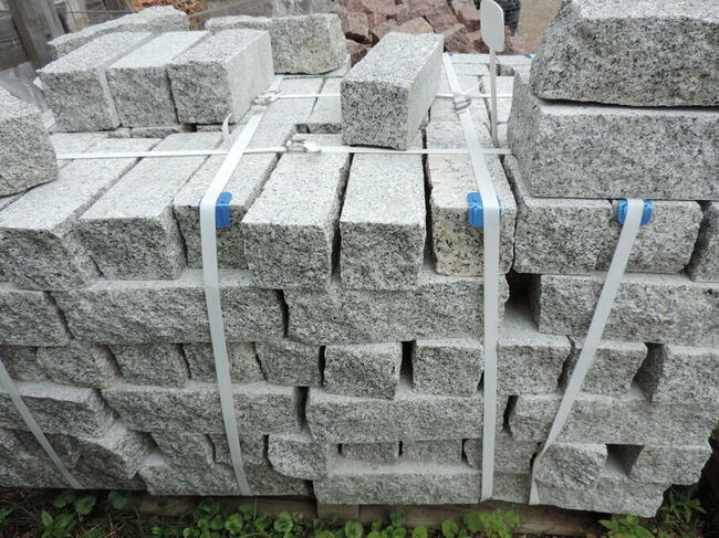 Palisada Granitowa Szara opornik kamień murowy kostka granit