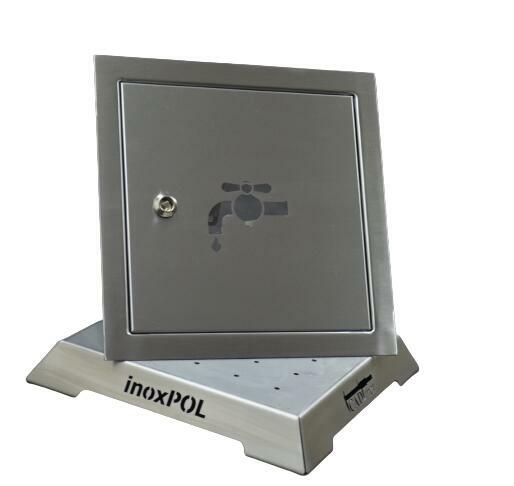 Drzwi rewizyjne zaworu wody 300x300 INOX DK