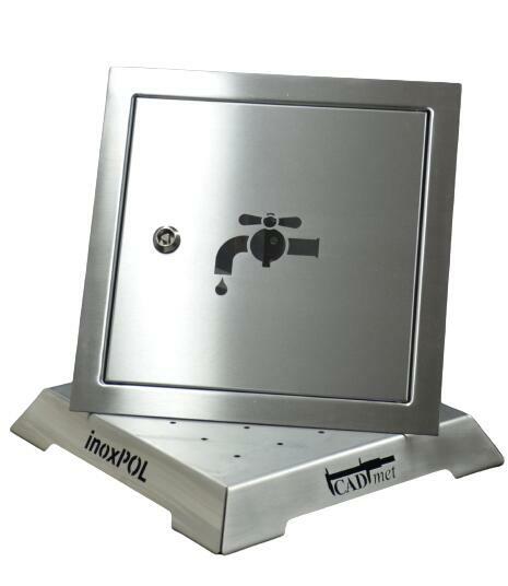 Drzwi rewizyjne zaworu wody 300x300 INOX DK