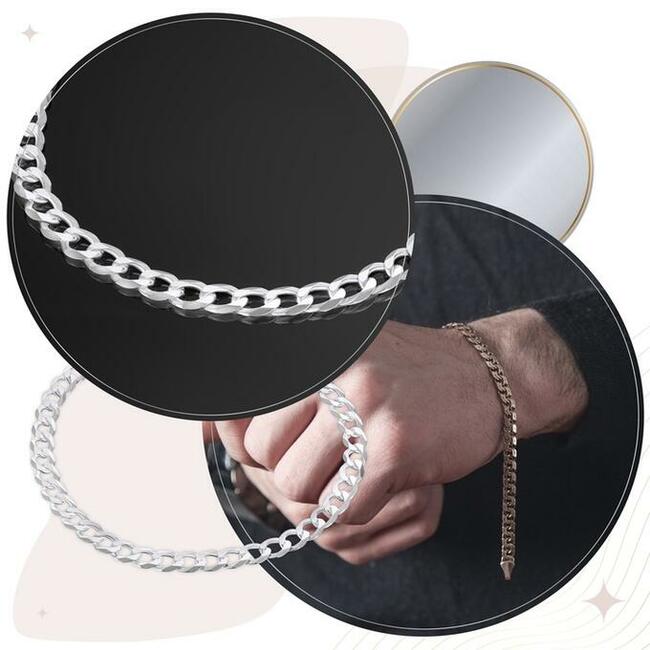 Bransoletka Srebrna 925 Męska Pancerka 5mm. POLECAM.