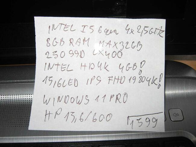 HP Nowy! ultrabook slim aluminiowy i5 6gen Rok Gwarancji win