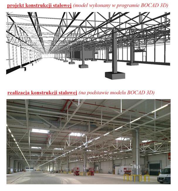 projekt warsztatowy konstrukcji stalowej BOCAD3D