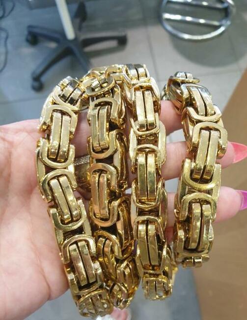 Bardzo gruby łańcuszek Męski splot królewski 500 gram