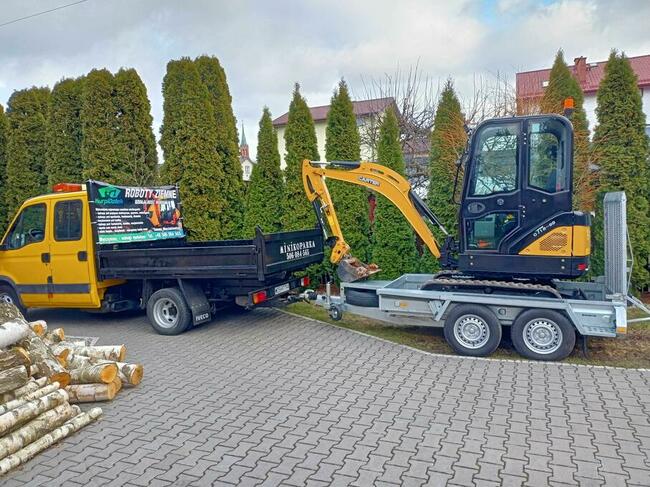 Usługi Minikoparką, małą wywrotką, Minikoparka.