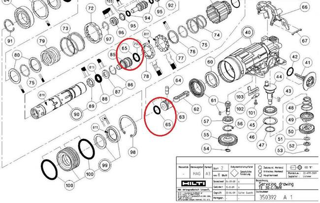 Oring tłoka HILTI TE300 TE30C TE30-A TE16 349862